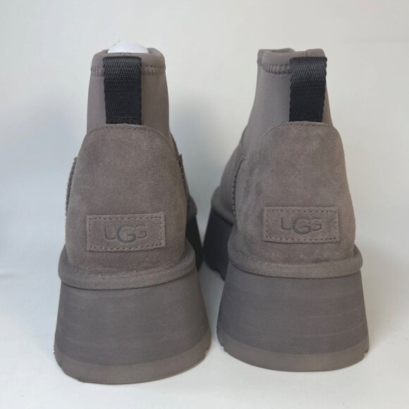 UGG Classic Mini Dipper Platform Boots Suede Thundercloud Women Size US10 UK8 - Picture 2 of 11